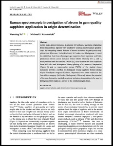 Raman spectroscopic investigation of zircon in gem-quality sapphire: Application in origin determination